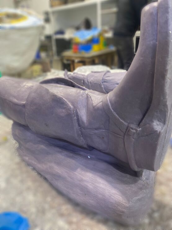 Wax model after removal from the silicone mould