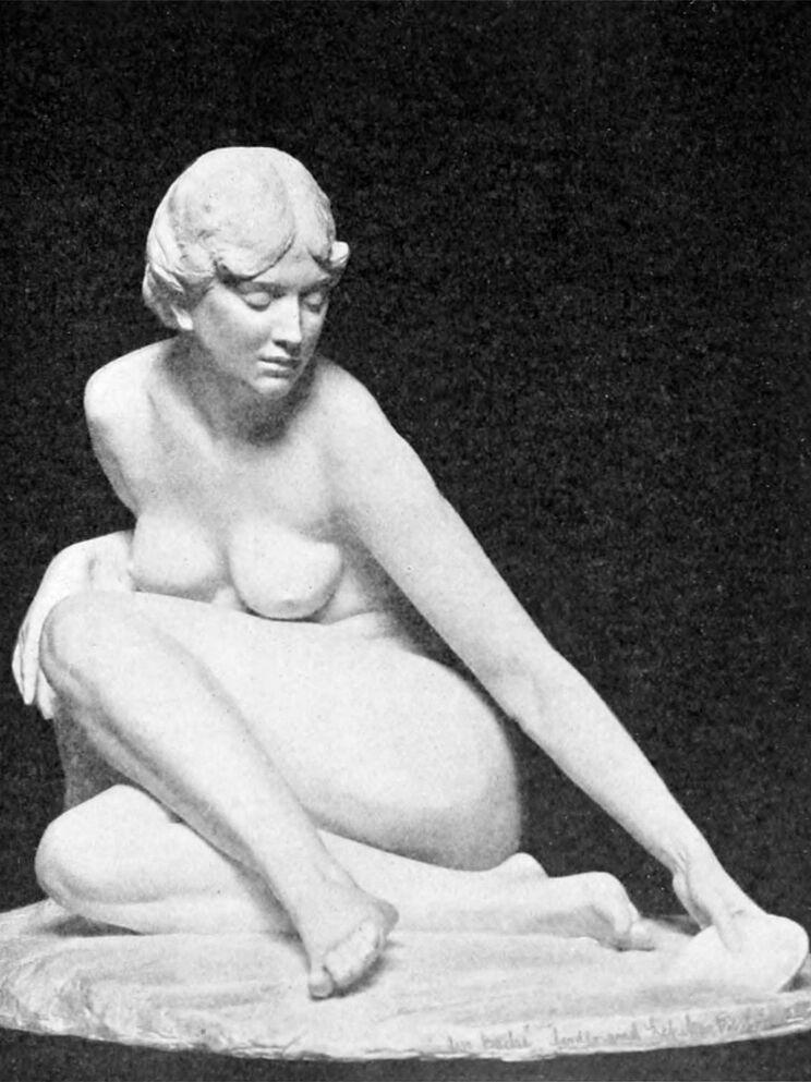 Wasserschöpfende (Am Bache) von Ferdinand Lepcke, Kleinplastik