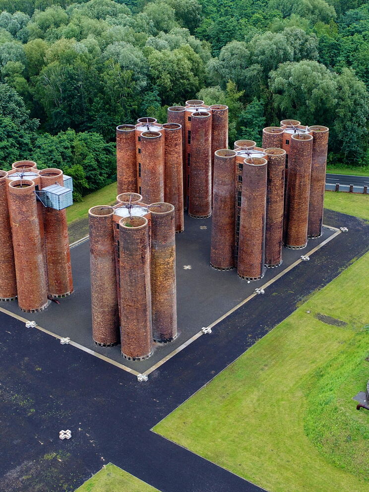 Luftbild Ansicht der BIO-Türme in Lauchhammer