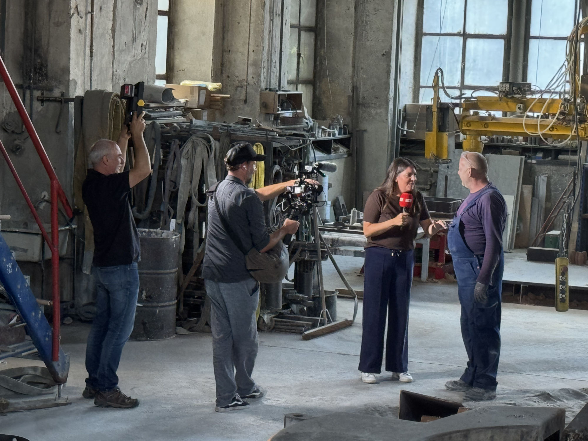 Making of Bild des Video Drehs von rbb "Der Tag" am 20.08.2025 in der Werkhalle